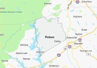 Map of Pickens County South Carolina