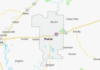 Map of Prairie County Arkansas