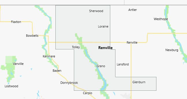 Map of Renville County North Dakota