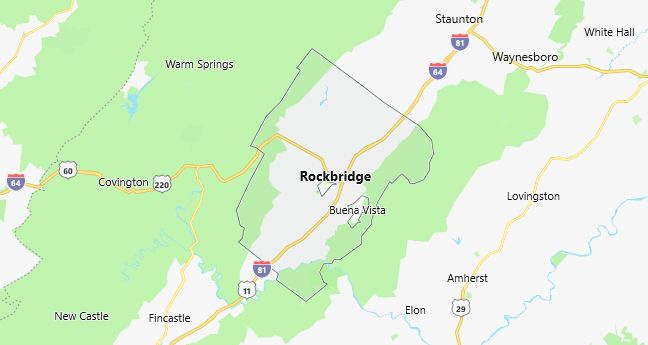 Map of Rockbridge County Virginia