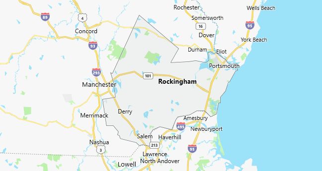 Map of Rockingham County New Hampshire