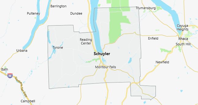 Map of Schuyler County New York