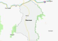 Map of Sherman County Oregon