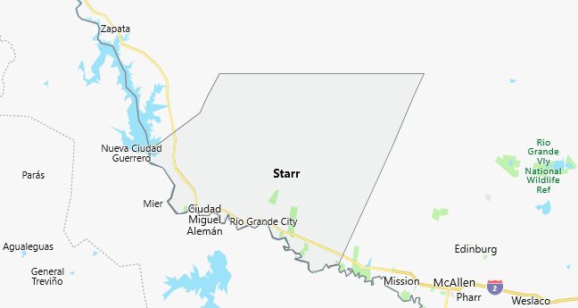 Map of Starr County Texas
