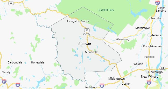 Map of Sullivan County New York