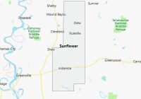 Map of Sunflower County Mississippi