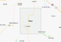 Map of Tama County Iowa