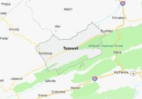 Map of Tazewell County Virginia