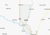Map of Union County South Dakota