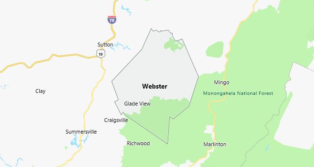 Map of Webster County West Virginia