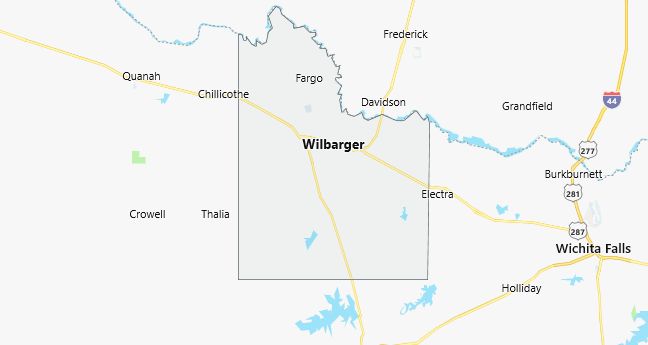 Map of Wilbarger County Texas