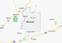Map of Woodruff County Arkansas