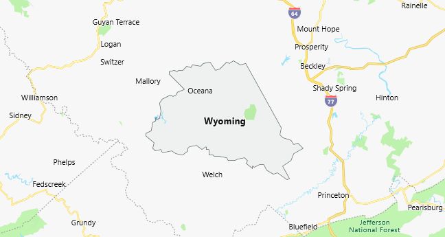 Map of Wyoming County West Virginia