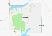 Map of Yalobusha County Mississippi