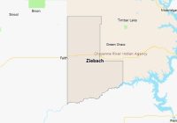 Map of Ziebach County South Dakota